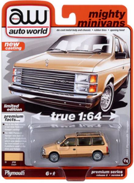 Autoworld AW64402B-2 Plymouth Voyager cream 1985 - Premium 2023 R2 Maßstab 1:64 Modellauto