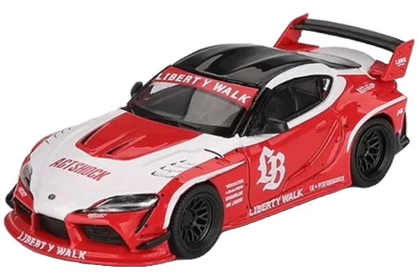 MiniGT 1103 Toyota GR Supra LB-WORKS 2025 rot/weiss 1:64