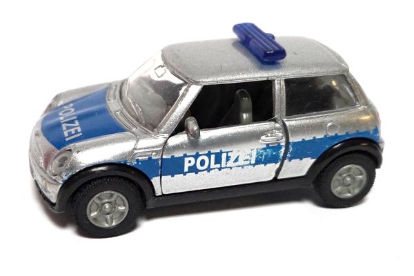 gebraucht! Siku 1330 (1315) Mini Cooper Polizei silber/blau - leicht bespielt