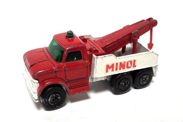 gebraucht! Matchbox No.71 Wreck Truck Abschleppwagen Minol rot/weiss Lesney 1968 - etwas bespielt