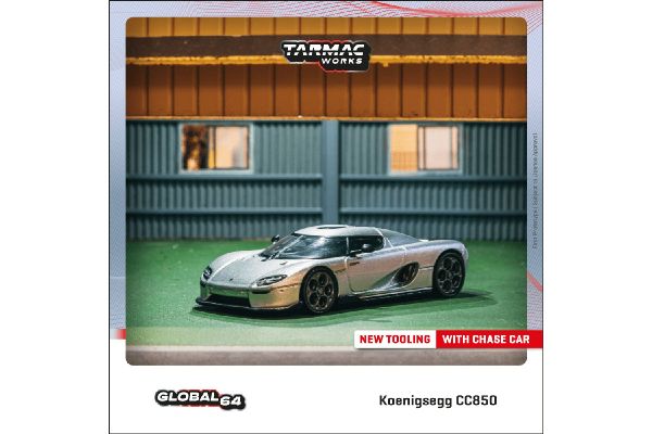 ***Tarmac T64G-TL051-SL Koenigsegg CC850 silber Maßstab 1:64 Modellauto