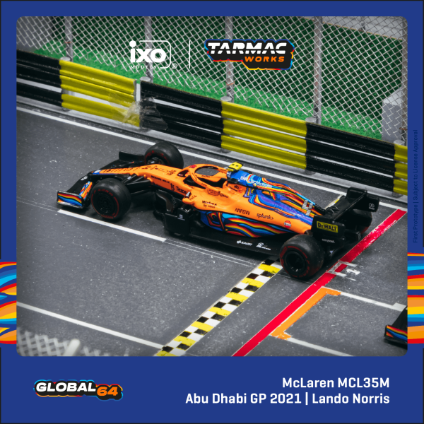 Tarmac T64G-F040-LN3 McLaren MCL35M Lando Norris 2021 Global64 Maßstab 1:64 Modellauto