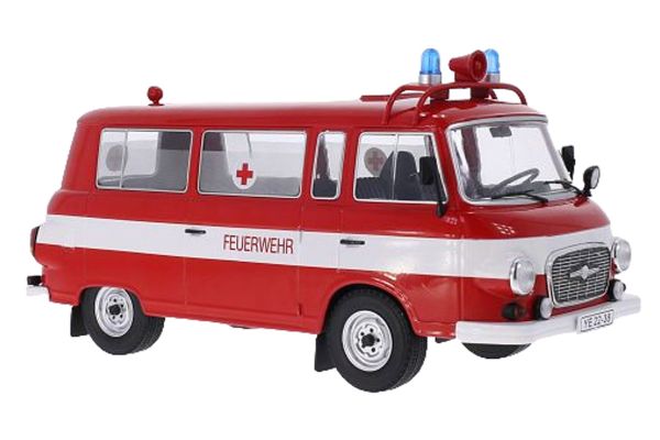 Modelcar Barkas B 1000 Feuerwehr 1965 rot/weiss 1:18