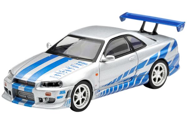 ***PREORDER MiniGT 1252 Nissan Skyline GT-R (R34) C-West 2 Fast 2 Furious Brian O’Conner 2003 silber