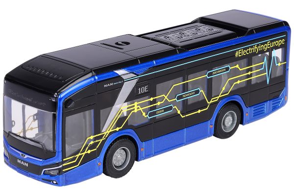 Majorette MAN Lion's City 10 E Bus blau ca. 1:43