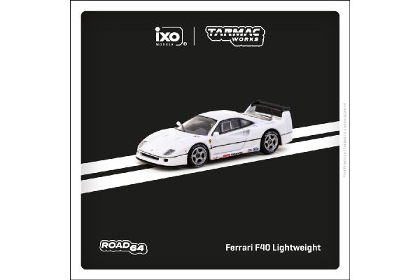 ***Tarmac T64R-076-WH Ferrari F40 Lightweight weiss Maßstab 1:64 Modellauto
