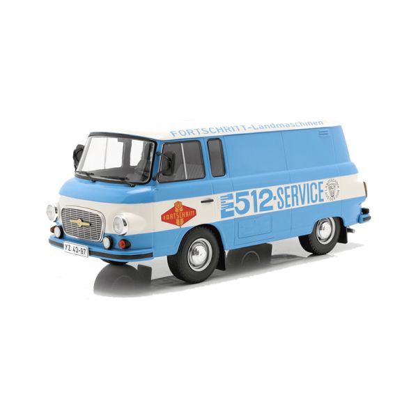 Modelcar MCG18211 Barkas B 1000 "Fortschritt Service" Kastenwagen blau/weiss Maßstab 1:18 Modellauto