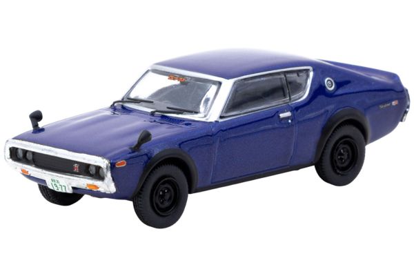 Tarmac + J-Collection Nissan Skyline 2000 GT-R (KPGC110) blau metallic 1:64