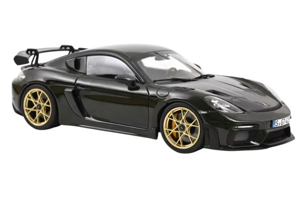 Norev Porsche Cayman GT4 RS mit Weissach Package 2023 grün 1:18