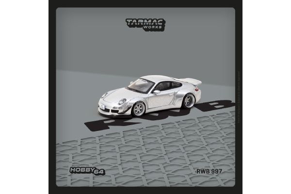 ***Tarmac T64-057-AB Porsche 911 RWB 997 Abu Dhabi chrom Maßstab 1:64 Modellauto
