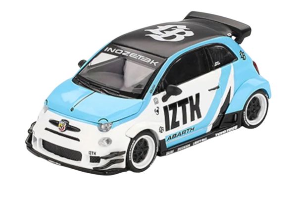 MiniGT 1051 Fiat Abarth 595 LB-WORKS x Abas Works IZTK 2024 hellblau/weiss 1:64