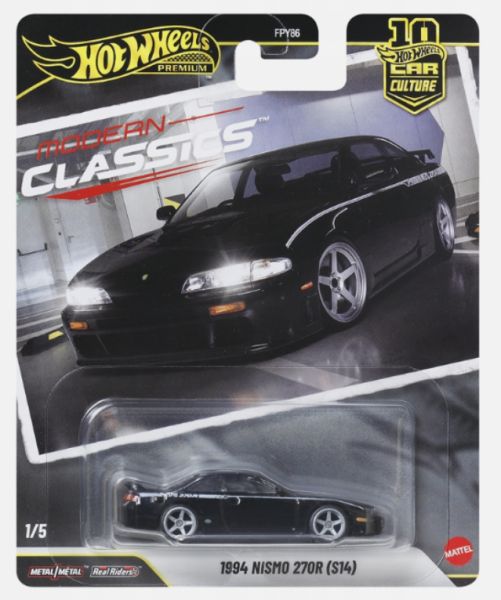 Hot Wheels FPY86-JKD99 Nissan 1994 Nismo 270R (S14) schwarz - Modern Classics 1:64