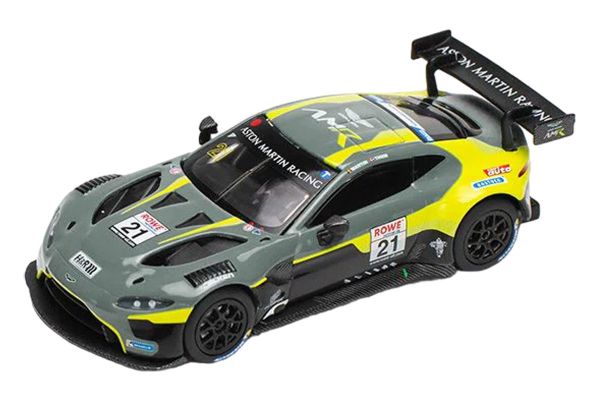 ***Pop Race PR640089 Aston Martin Vantage GT3 N21 "Nürburgring" grau/gelb Maßstab 1:64