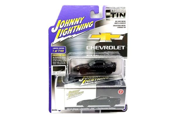 Johnny Lightning JLCT009A-1 Chevrolet Corvette Z06 Centennial Edition schwarz metallic 2012 - TIN BO