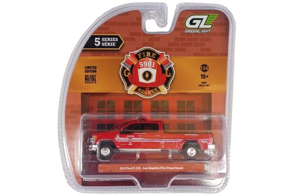 Greenlight 67070-F Ford F-350 Los Angeles Fire Department rot 2018 - Rescue & Fire 1:64