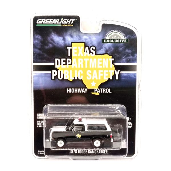Greenlight 30302 Dodge Ramcharger "Texas Department Public Safety" schwarz/weiss 1978 - Exclusive Ma