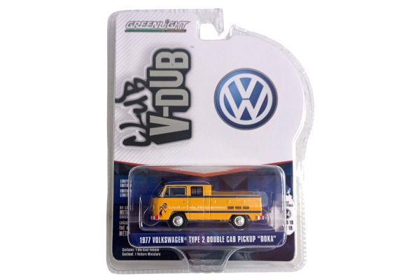 Greenlight 36100-D VW T2 Double Cab Pickup Doka gelb 1977 - V-Dub 1:64