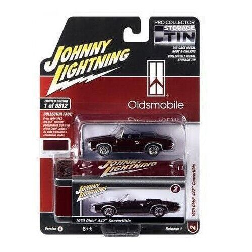 Johnny Lightning JLCT011B-2 Oldsmobile 442 Convertible weinrot metallic 1970 - TIN BOX Collector 202