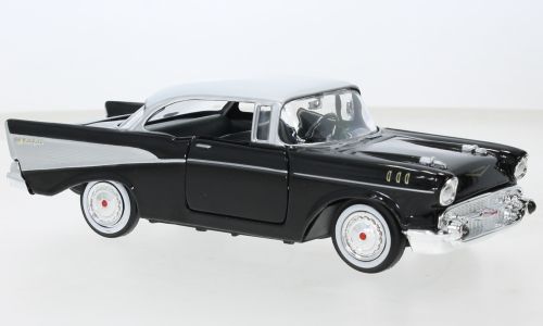 Motormax 73228 Chevrolet Bel Air schwarz 1957 Maßstab 1:24 Modellauto