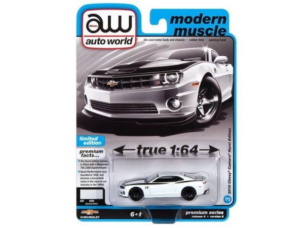 Autoworld AW64382A-3 Chevrolet Camaro "Hurst Edition" weiss 2010 - Premium 2022 R4 Maßstab 1:64 Mode