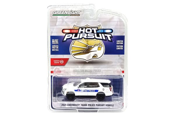Greenlight 43000-F Chevrolet Tahoe &quot;Houston Metro Police&quot; weiss 2021 - Hot Pursuit 42 Maßstab 1:64 M