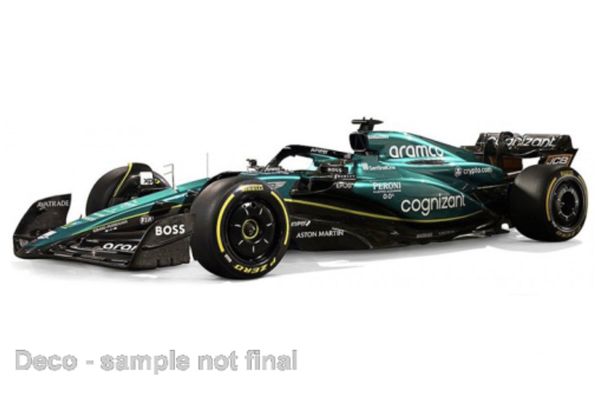 Bburago 38090 Aston Martin AMR23 Cognizant #18 Stroll grün 1:43