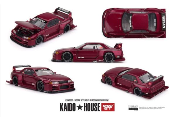 ***PREORDER Kaidohouse Nissan Skyline GT-R (R32) Kaido Works V1 dunkelrot 1989