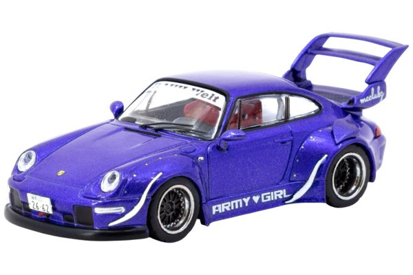 Tarmac Porsche 911 (993) RWB Army Girl lila metallic 1:64