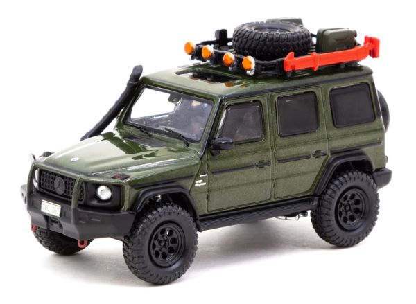 Tarmac T64R-040-GN Mercedes-AMG G 63 With off-road roof rack dunkelgrün - Hobby64 Maßstab 1:64 Model