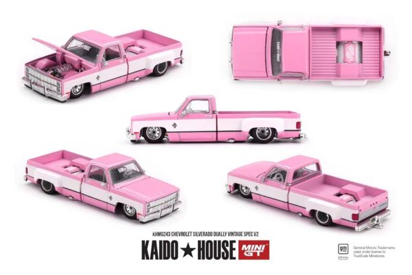 ***PREORDER Kaidohouse Chevrolet Silverado Dually Vintage Spec V2 rosa/weiss 1980
