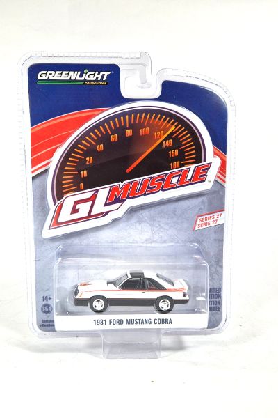 Greenlight 13320-D Ford Mustang Cobra weiss 1981 - GL Muscle 27 Maßstab 1:64 Modellauto