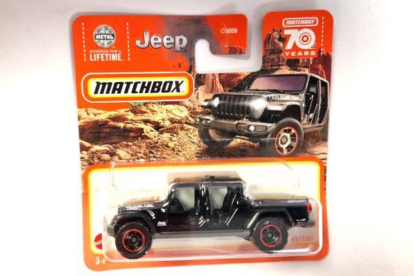Matchbox HLD26 Jeep Gladiator schwarz 2020, 41/100 Maßstab ca. 1:64 Modellauto 2023-5