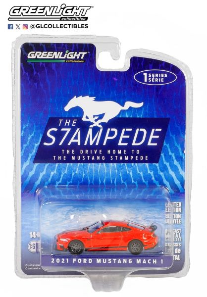 Greenlight 13340-E Ford Mustang Mach 1 orange 2021 - Stampede 1 Maßstab 1:64 Modellauto