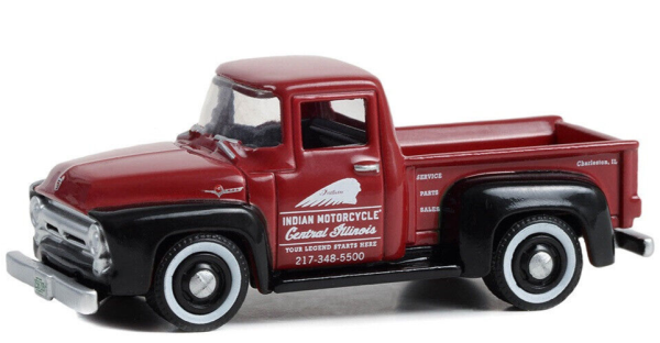 Greenlight 35260-A Ford F-100 "Indian Motorcycle" rot/schwarz 1956 - Blue Collar 12 Maßstab 1:64 Mod