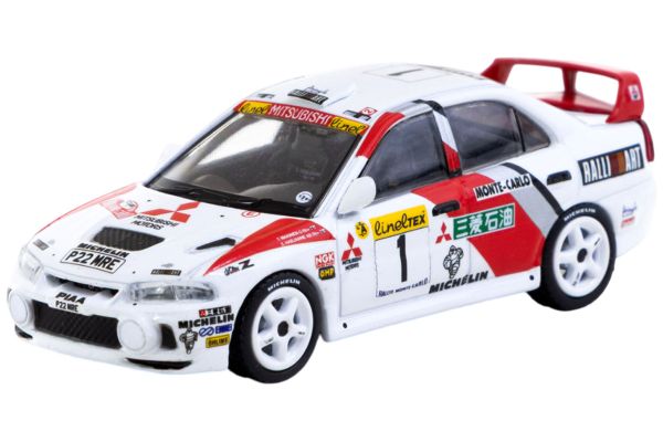 Tarmac Mitsubishi Lancer Evolution IV Rallye Monte-Carlo 1997 weiss/rot 1:64