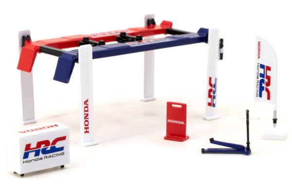 Tarmac T64A-TL001-HRC Garagen Set "Honda Racing" Maßstab 1:64 Zubehör