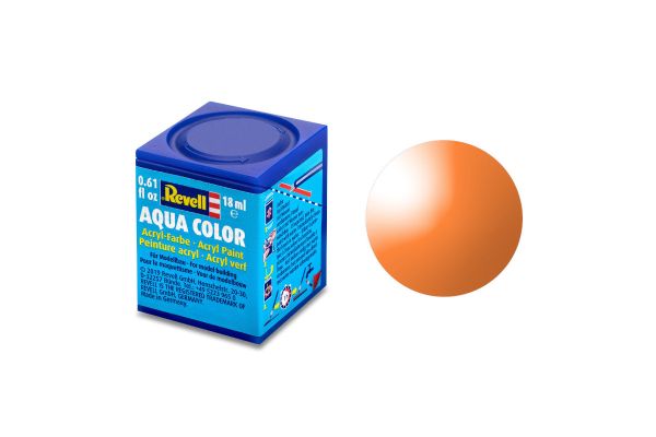 Revell 36730 Aqua Color orange, klar Modellbau-Farbe auf Wasserbasis 18 ml Dose