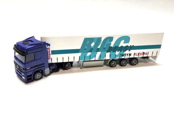 NOS! AWM Mercedes-Benz Actros 1853 Sattelzug Schmitz Cargobull blau/weiss 1:87