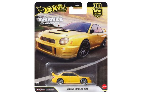 Hot Wheels FPY86-JKF21 Subaru Impreza WRX gelb - Thrill Climbers 1/5 1:64
