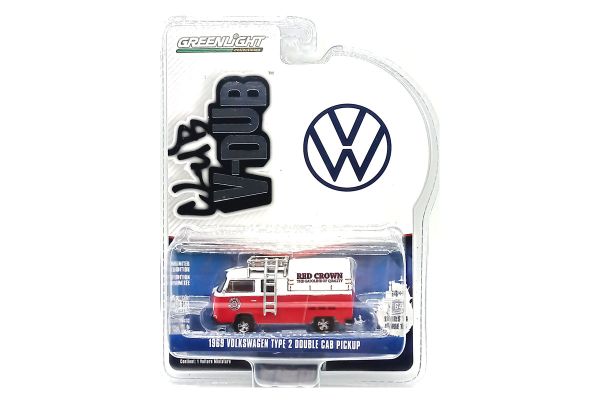Greenlight 36050-A VW T2 Double Cab Pickup "Red Crown" rot/weiss 1969 - V-DUB 14 Maßstab 1:64 Modell