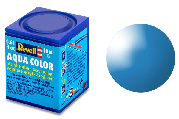 Revell 36150 Aqua Color lichtblau, glänzend Modellbau-Farbe auf Wasserbasis 18 ml Dose
