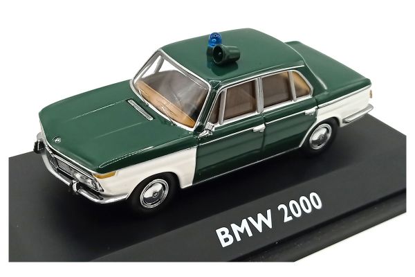NOS! Schuco 02168 BMW 2000 "Polizei" grün/weiss Maßstab 1:43 Modellauto