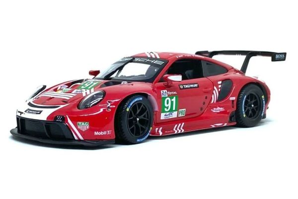 Bburago 28016 Porsche 911 RSR-19 #91 Porsche GT Team 24h Le Mans 2020 weiss/rot 1:24