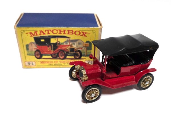 NOS! Matchbox Y-1 Ford Model T rot 1911 Maßstab 1:42 - neuwertig mit BOX