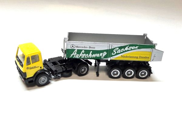 NOS! Herpa Mercedes-Benz Niederlassung Dresden Aufschwung Sachsen gelb/silber 1:87