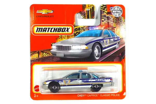 Matchbox HFR77 Chevrolet Caprice "AFB Security" silber 1994, 67/100 Maßstab ca. 1:64 Modellauto 2022