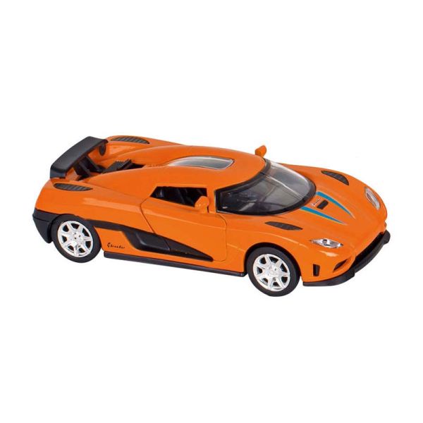 goki 12195 Momentum Sportwagen orange mit Rückzugmotor, Licht und Sound