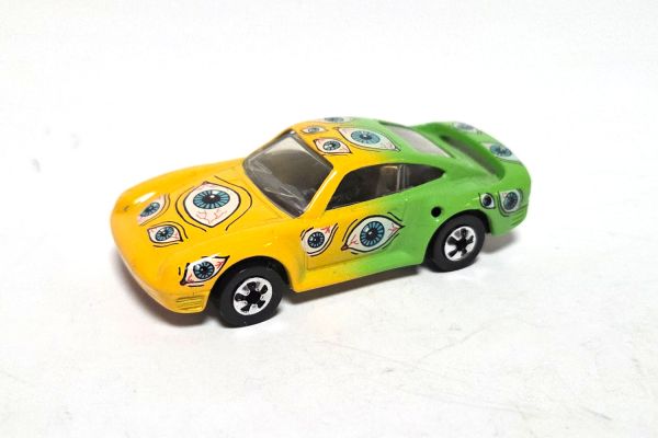 gebraucht! Hot Wheels Porsche 959 gelb/grün 1987 ca. 1:64 - ganz leicht bespielt