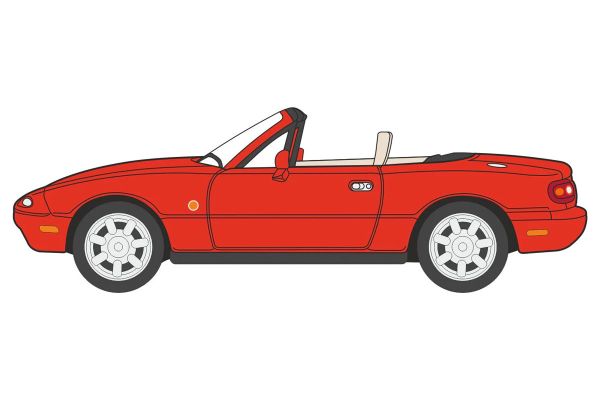 ***Oxford 76MAZ001 Mazda MX5 (offen) rot Maßstab 1:76 Modellauto