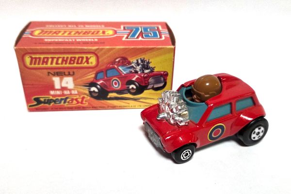 gebraucht! Matchbox No.14 Mini-Ha-Ha rot 1975 Superfast - fast wie neu mit BOX